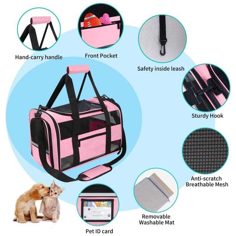CUSSIOU Cat Carrier Dog Carrier Pet Carrier Airline Approved for Small Dogs Medium Cats Puppies Under 15 Lbs - Nail Gallerys