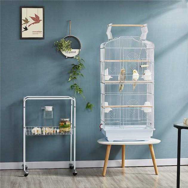 Yaheetech Open Top Metal Bird Cage Large Rolling Parrot Cage with Stand - Nail Gallerys