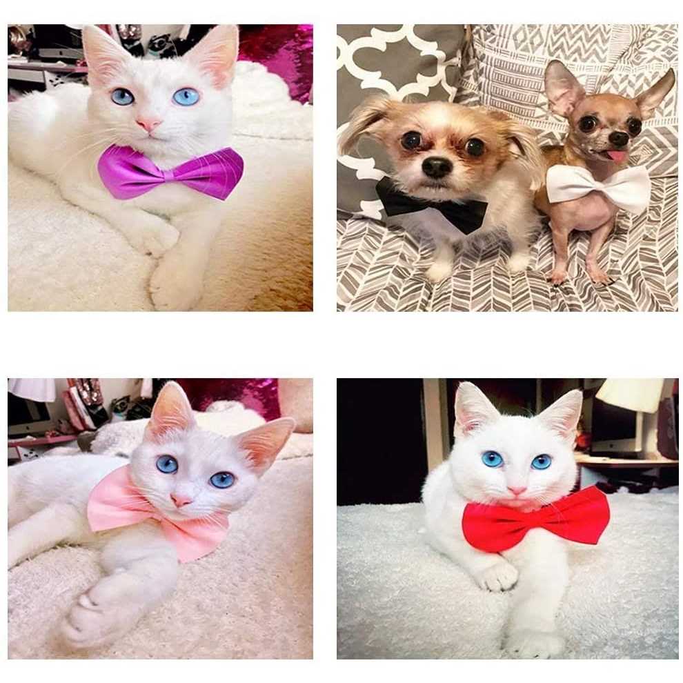 50Pcs Dog Bow Ties with Adjustable Collar - Nail Gallerys