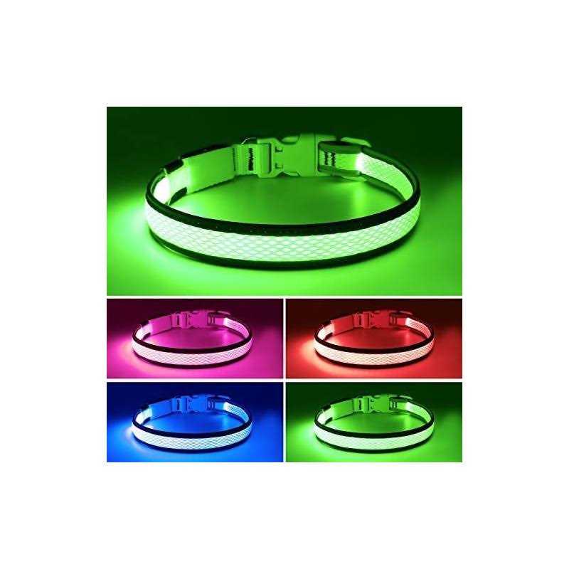 Flashseen LED Dog Collar USB Rechargeable Light Up Dog Collar Lights - Nail Gallerys