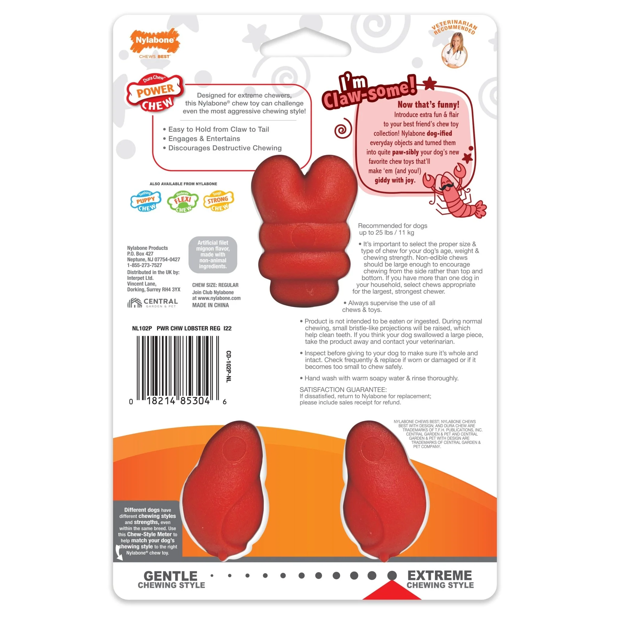 Power Chew Lobster Dog Toy, Filet Mignon - Nail Gallerys