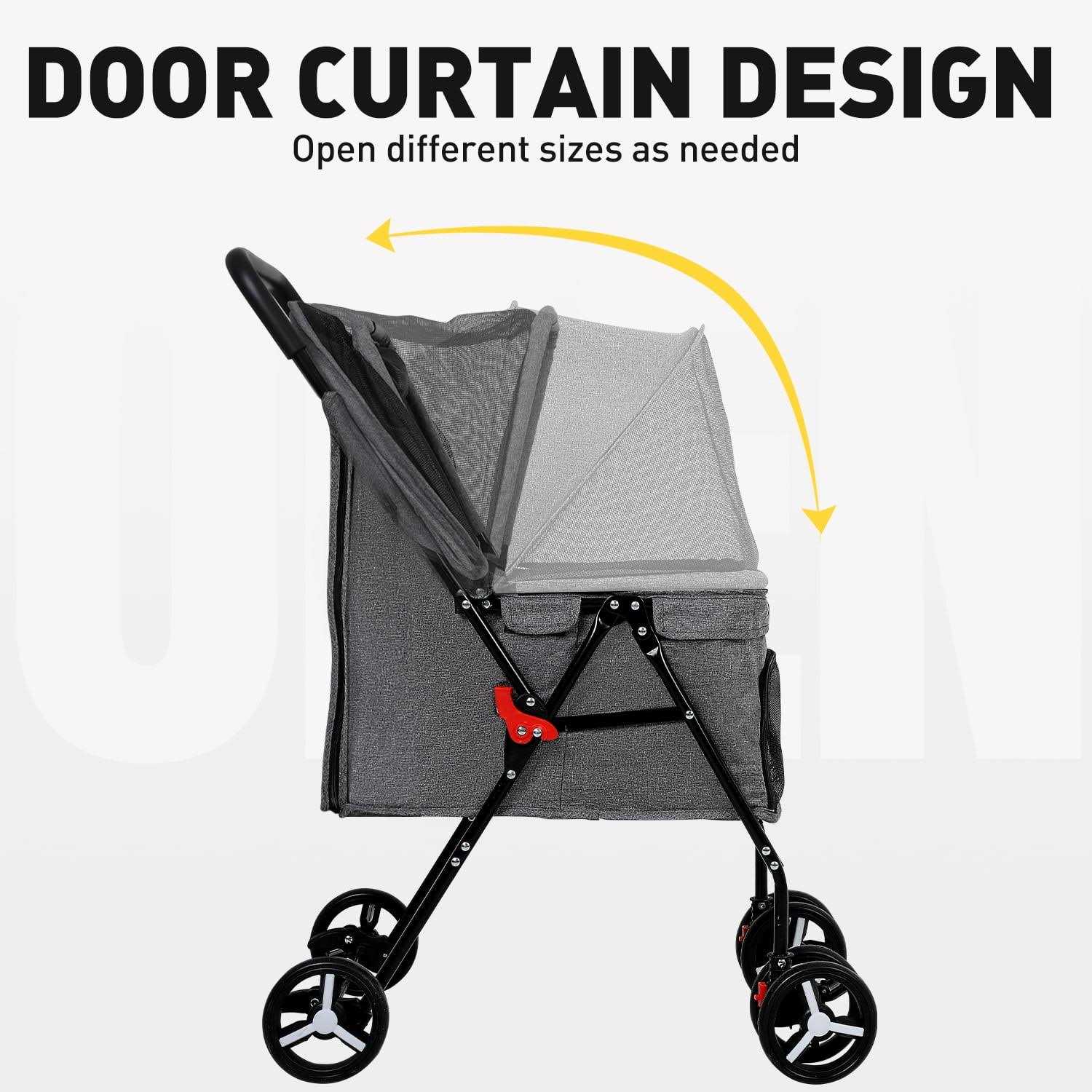 BestPet Pet Stroller Dog Cat Stroller Mesh Foldable Puppy Stroller for Travelling Shopping - Nail Gallerys