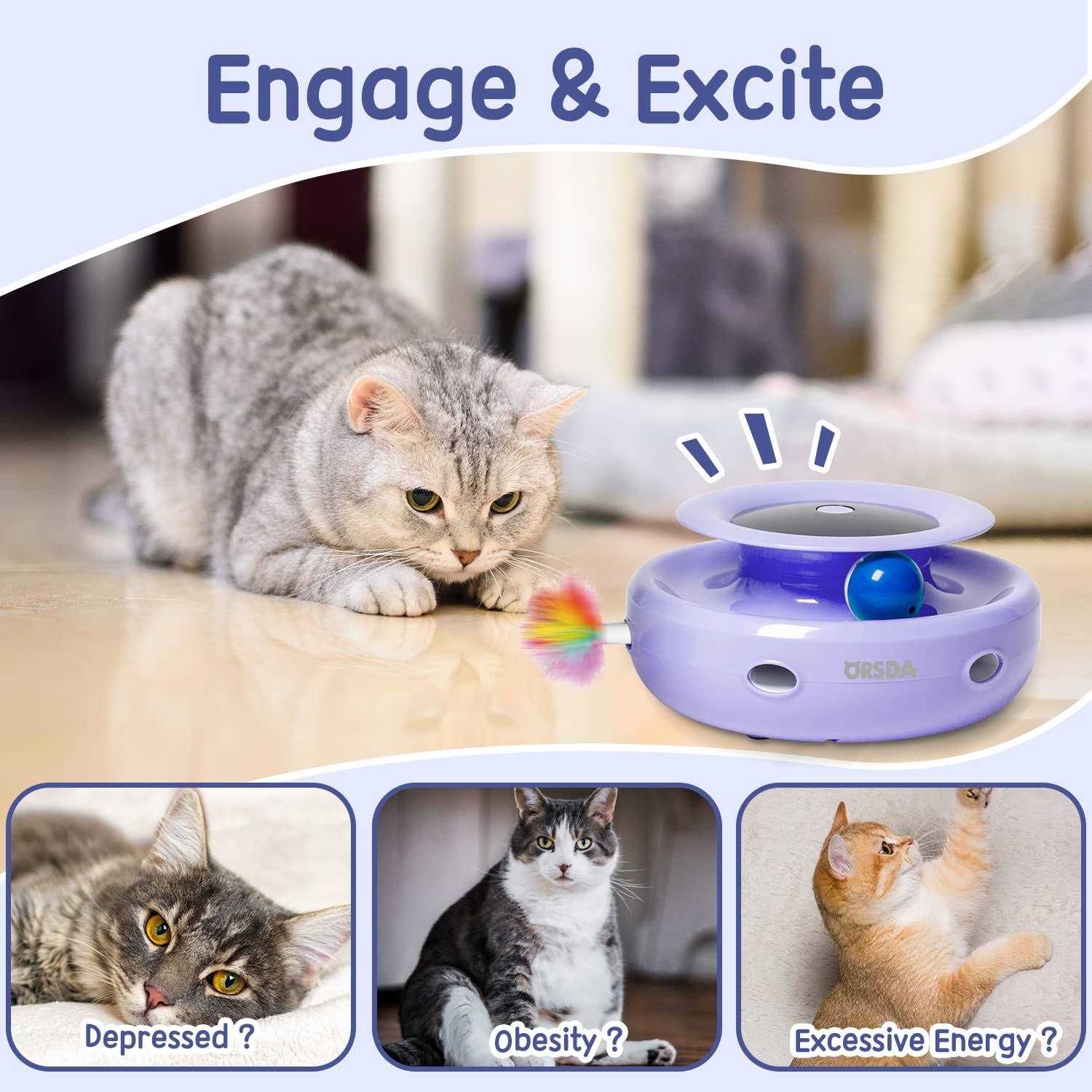 Cat Toys Orsda 2-in-1 Interactive Cat Toys for Indoor Cats Automatic Cat Toy Balls - Nail Gallerys