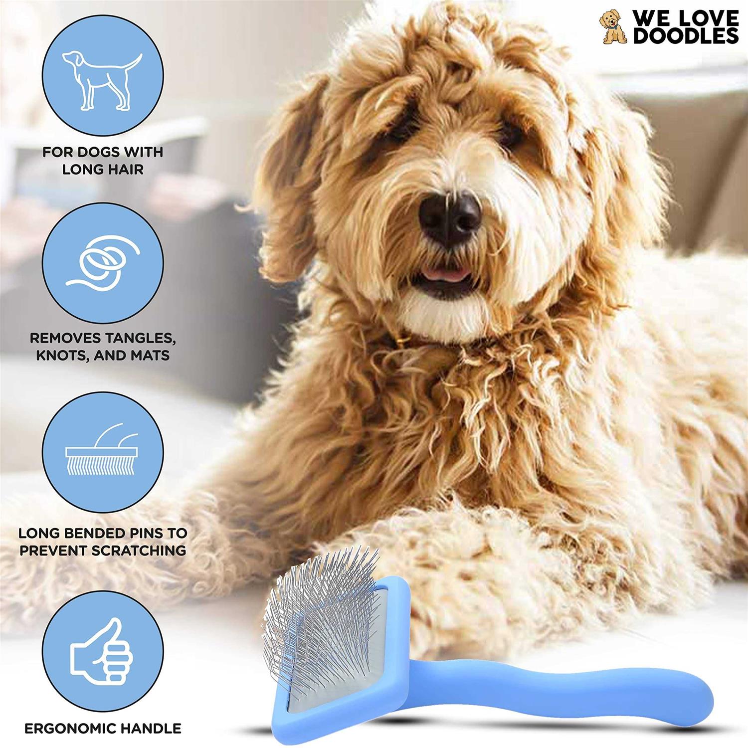 We Love Doodles Dog Slicker Brush Dog Doodle Brush for Grooming Pet Hair Dog Brush - Nail Gallerys