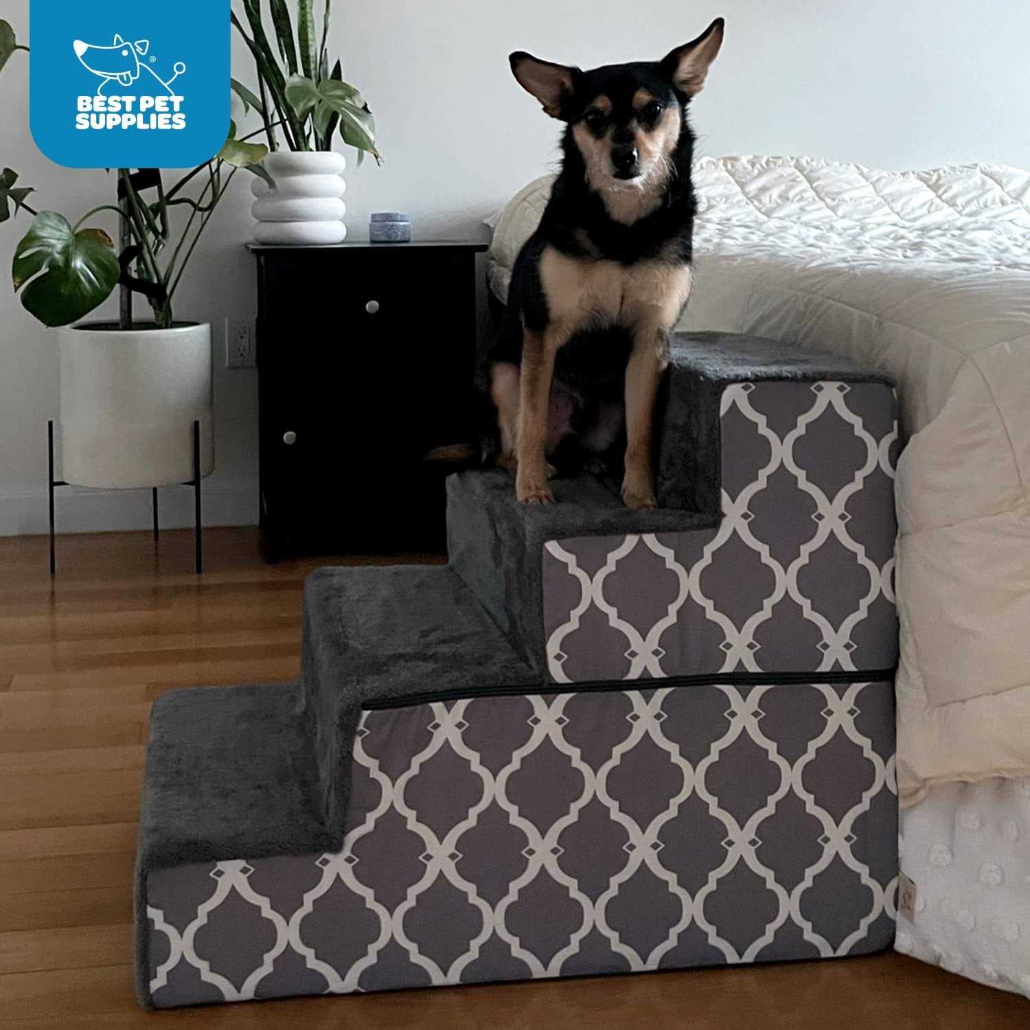 Foldable Pet Steps/Stairs with CertiPUR-US Certified Foam by Best Pet Supplies - Nail Gallerys