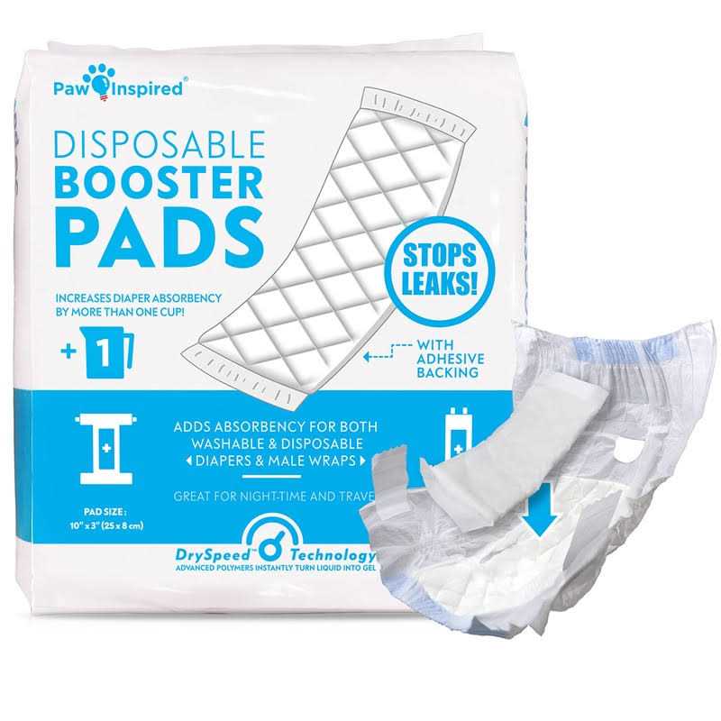 Paw Inspired Dog Diaper Pads Booster Pad Inserts fit Most Female and Male Washable and Disposable Dog Diapers and Belly Bands - Nail Gallerys