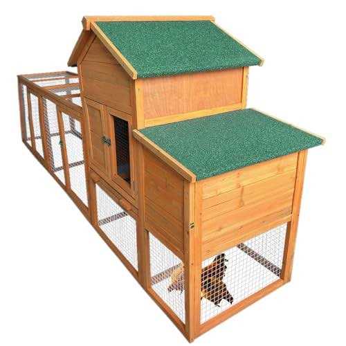 RUNVA 122”Chicken Coop with Nest Box Poultry Cage with Removable Tray - Nail Gallerys
