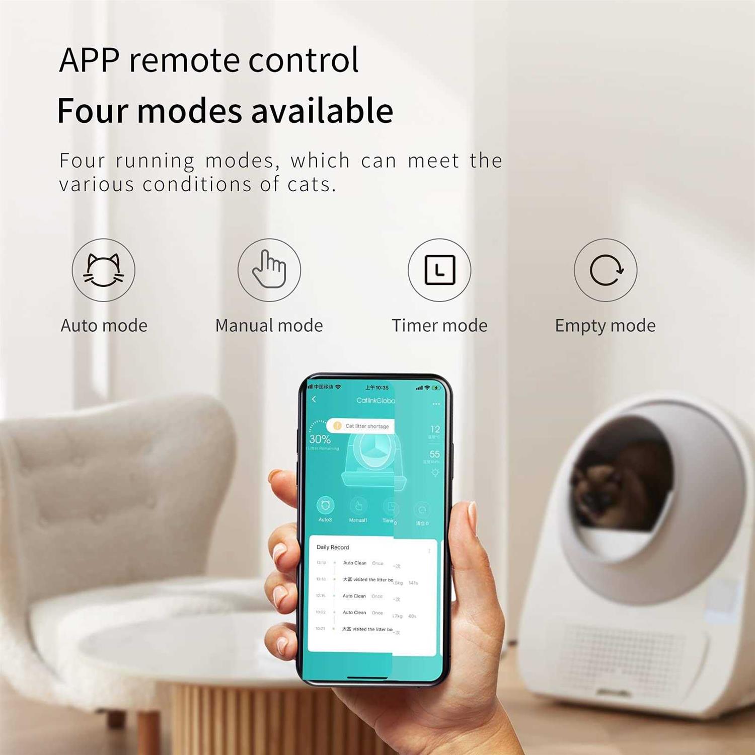 CATLINK Self Cleaning Automatic Litter Box for Cats 3.3~22lbs-APP Control,Double Odor Removal-Extra Large with 40 Liners&1 Carbon Filter Box - Nail Gallerys