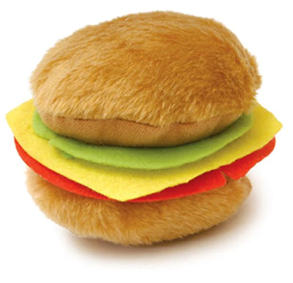 American Grill Time Plush Squeaker Dog Toys - Hamburger or Hot Dog - Nail Gallerys