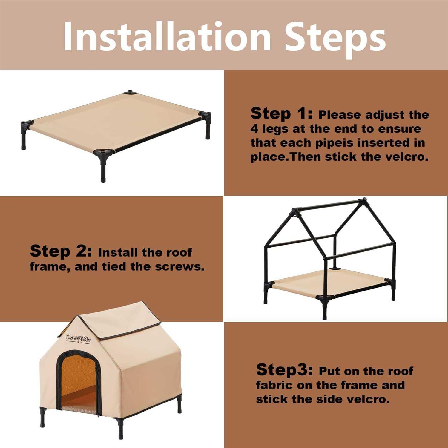 SweetBin Dog Houses Dogs Outside with Waterproof - Nail Gallerys