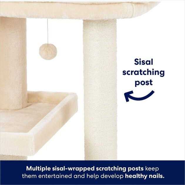 Frisco 42-in Heavy Duty Faux Fur Cat Tree Condo - Nail Gallerys