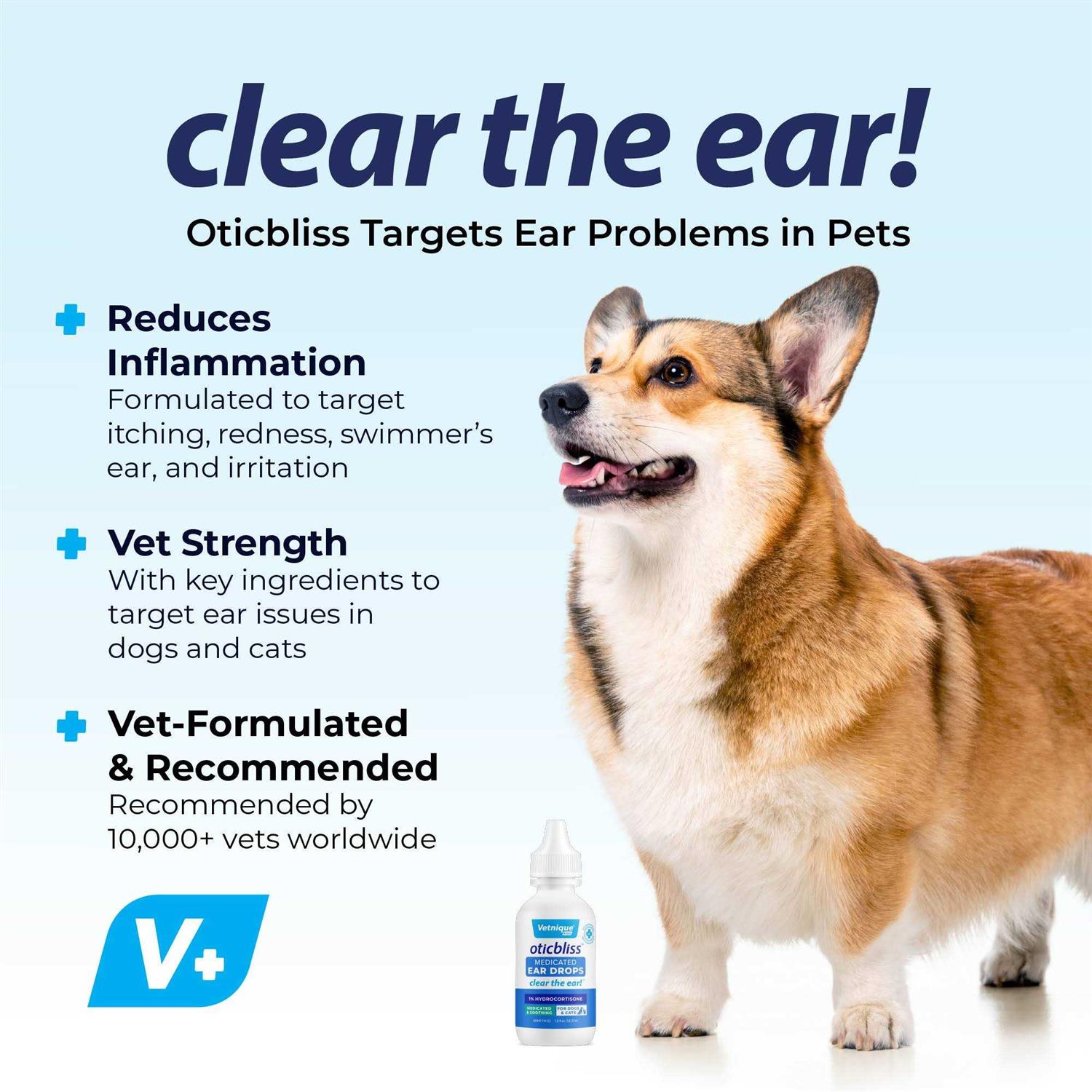 Vetnique Labs Oticbliss Medicated Ear Drops for Dogs & Cats with Hydrocortisone - Nail Gallerys