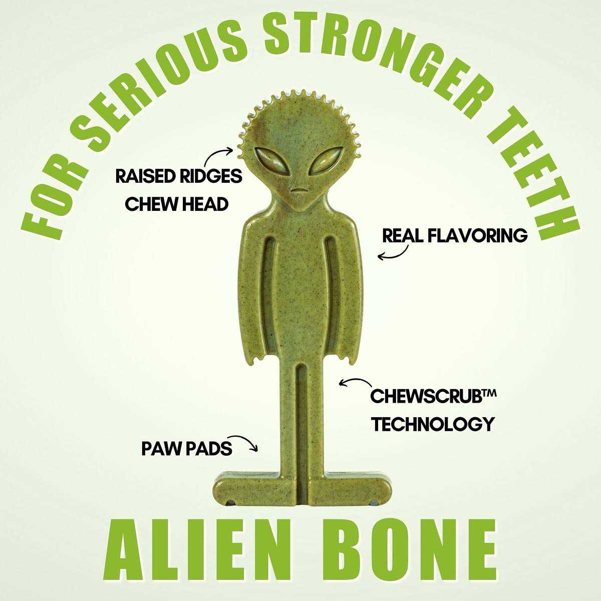 Bullibone Small Alien Bone Dog Chew Toy for Small Dogs With Easy Hold Grips - Nail Gallerys