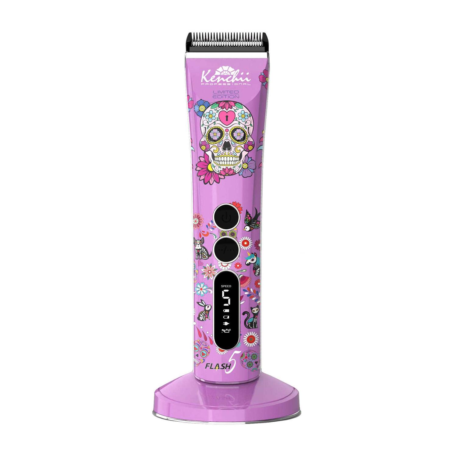 Kenchii Flash5 5-in-1 Digital Cordless Clipper Purple/Skull - Nail Gallerys