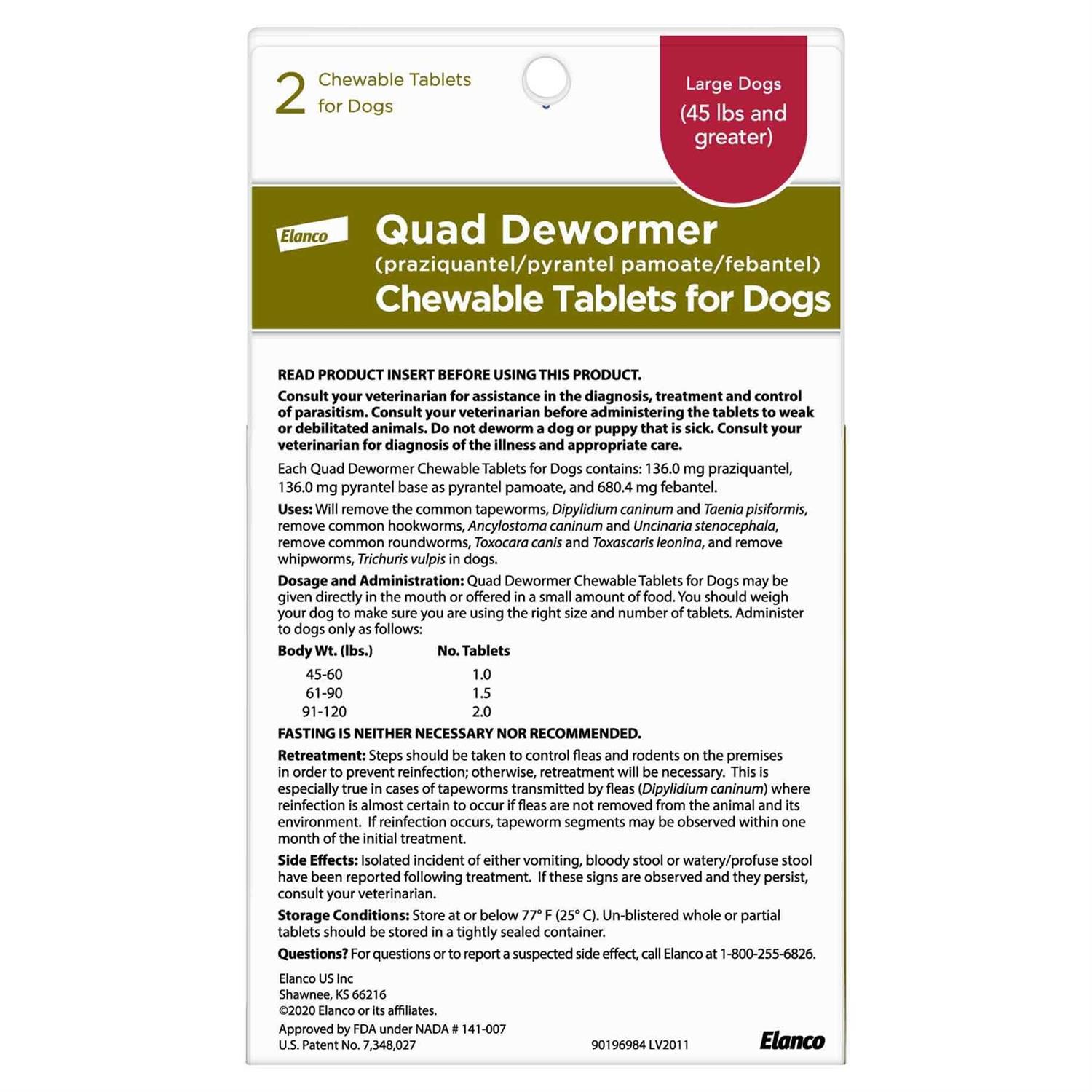 Elanco Quad Dewormer for Large Dogs - Nail Gallerys