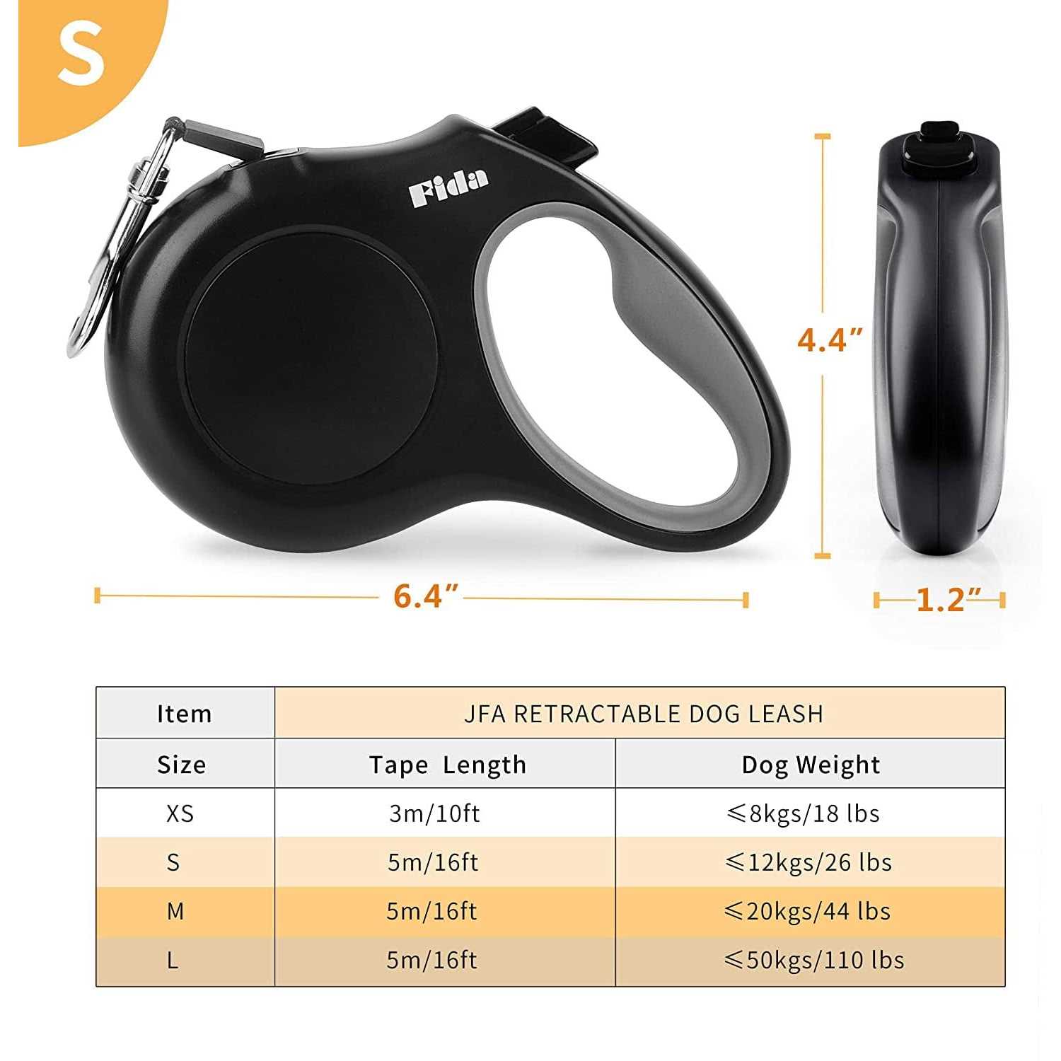 Fida Retractable Dog Leash 16 ft Dog Walking Leash for Small Dogs up - Nail Gallerys