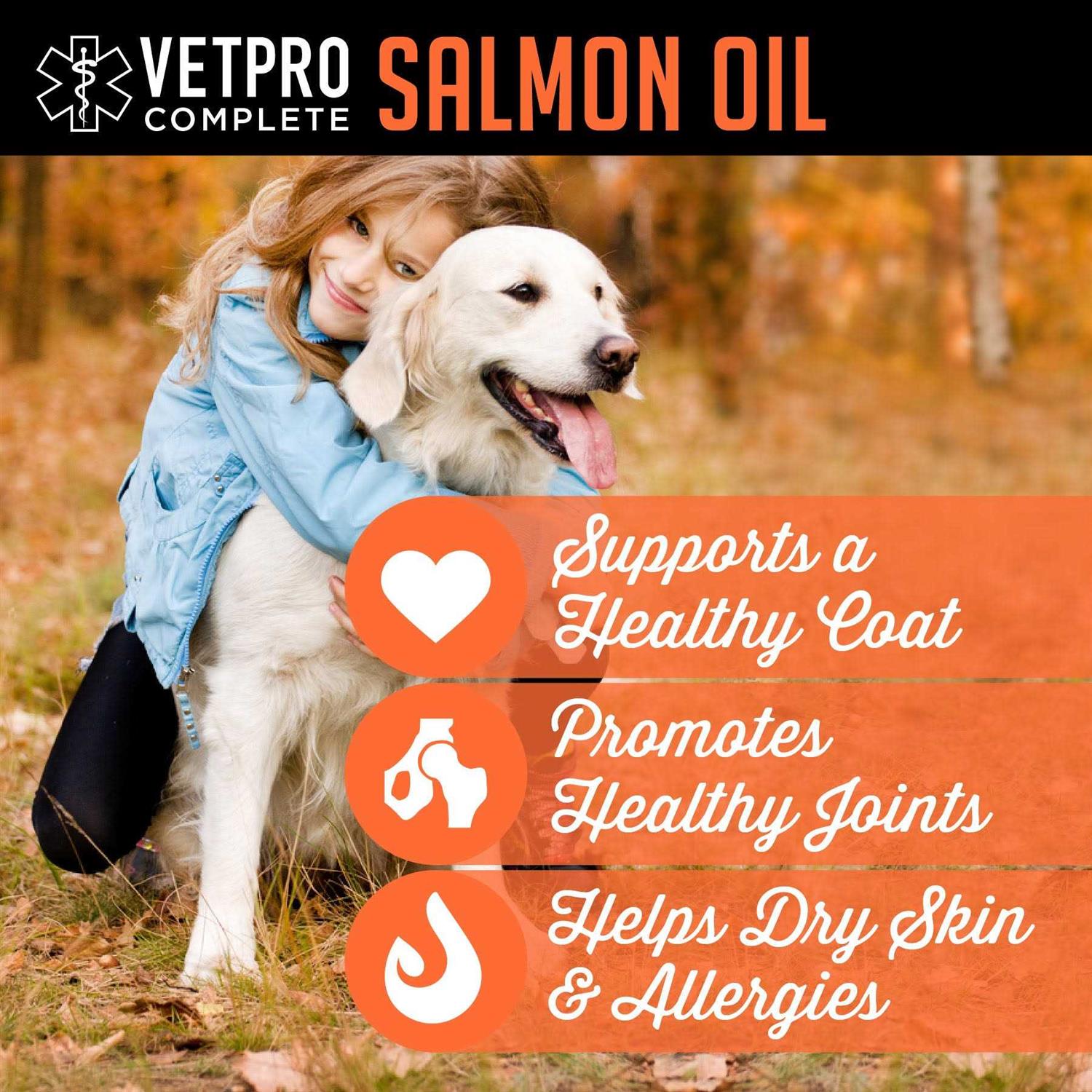 VetPro Complete VetPro 100% Pure Wild Alaskan Salmon Oil Supplement for Dogs & Cats 16 Ounces - Nail Gallerys