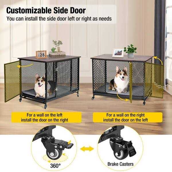 Aivituvin Dog Crate Furniture Side End Table with Tray AIR79 - Nail Gallerys