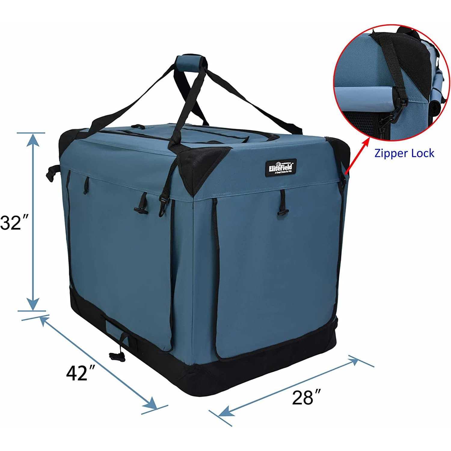 EliteField 3-Door Folding Soft Dog Crate Indoor & Outdoor Pet Home Multiple Sizes and colors Available - Nail Gallerys