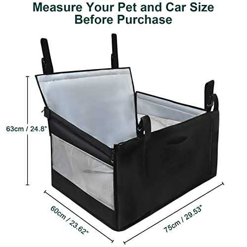 ELEGX 29.5 Extra Large Dog Car Seat,for Up to 65 lbs or 2 Small Dogs,Dog Booster Car Seat,Seat Extender for Dogs,Ventilated and Breathable,with 4 - Nail Gallerys