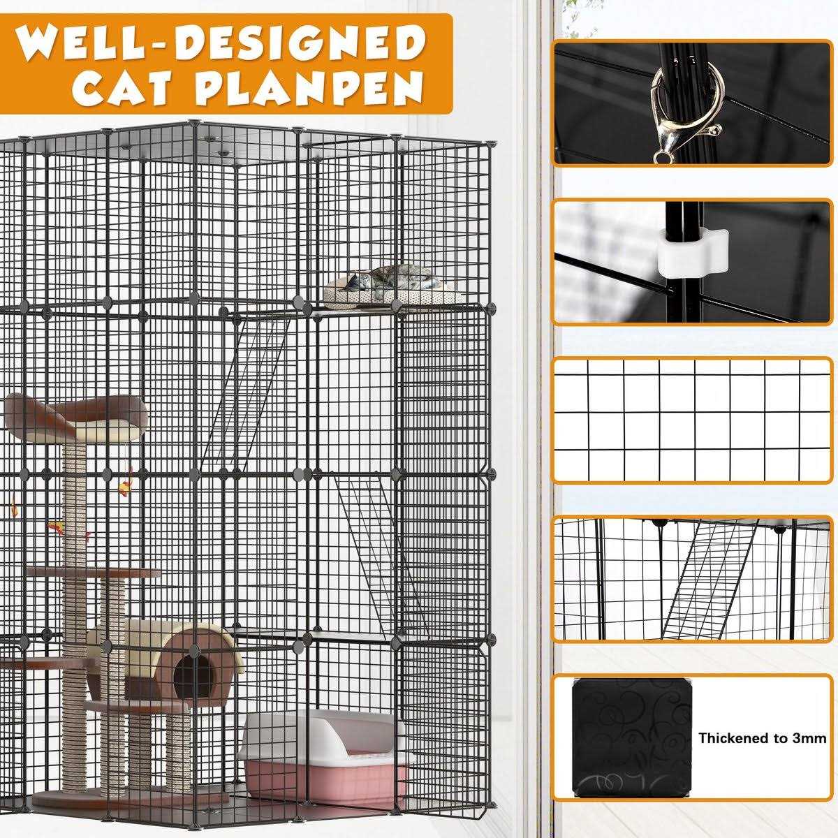 Coziwow DIY 4-Door Large Cat Cage Playpen - Nail Gallerys