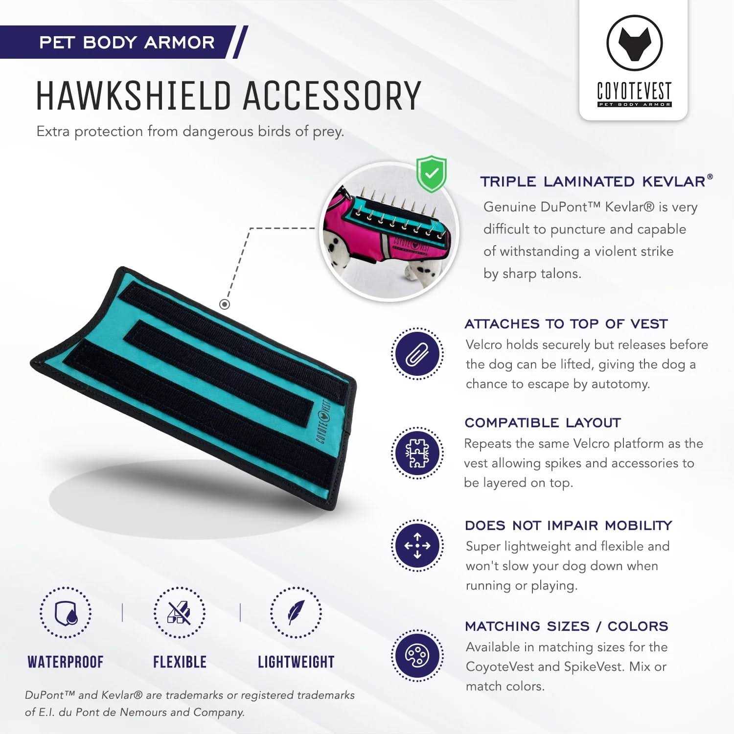 CoyoteVest HawkShield Pad for CoyoteVest or SpikeVest Dog Harness Vest - Nail Gallerys