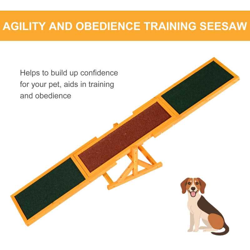 PawHut Wooden Dog Agility Seesaw for Training and Exercise - Nail Gallerys