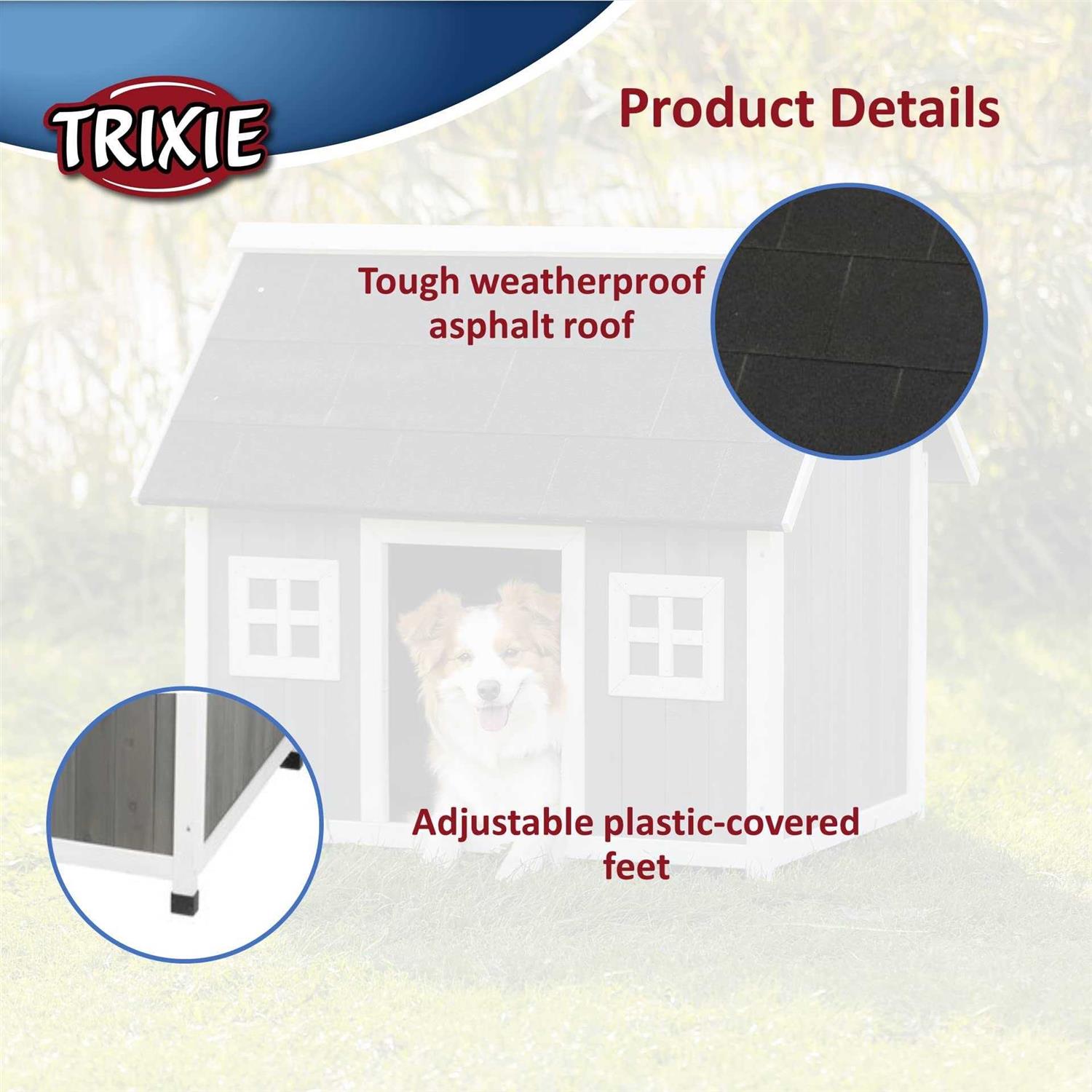Trixie Pet Natura Barn Style Dog House Gray - Nail Gallerys