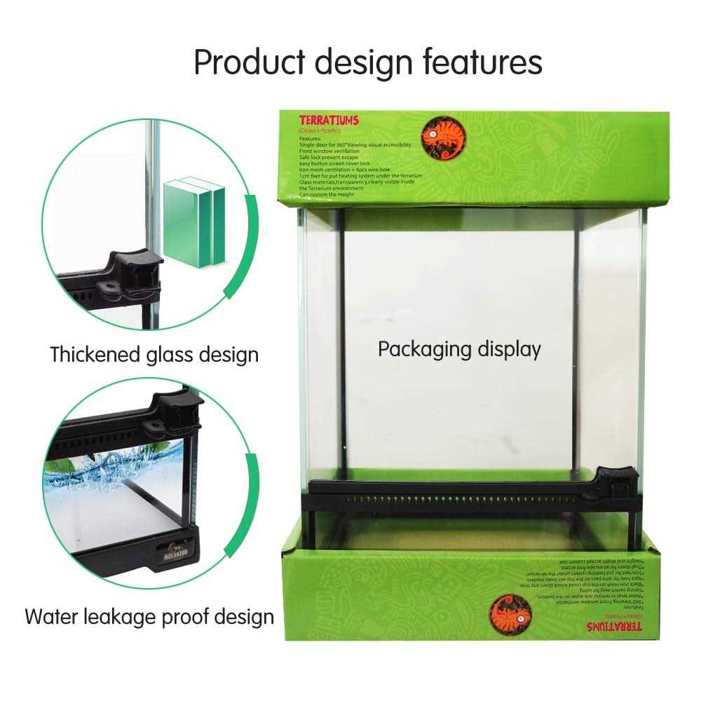 Waazoorep Mini Reptile Glass Terrarium Tank 8x8x12“ Full View with Front Opening Door and Enclosure Habitat Cage for Leopard Gecko Tarantula Young - Nail Gallerys