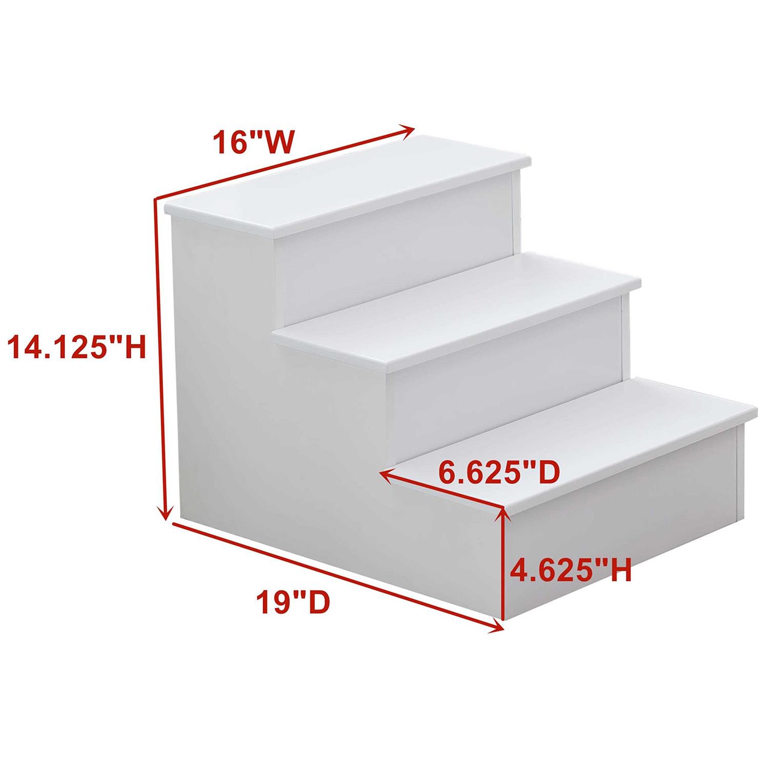 Kings Brand Furniture Darien 3 Step Wood Step Stool for Adults or Kids - Nail Gallerys