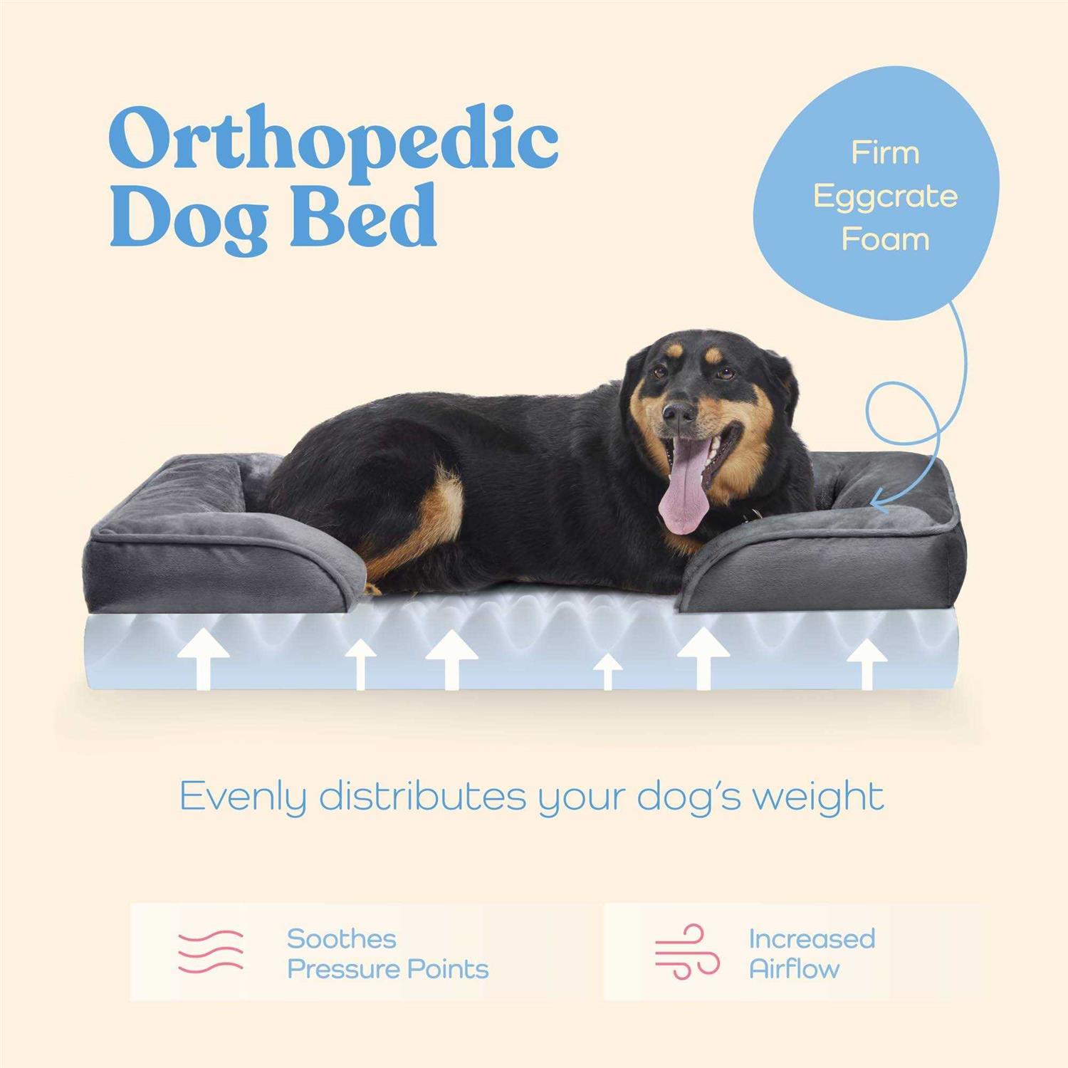 Pitpet Orthopedic Sofa Dog Bed Ultra Comfortable Dog Bed for Large Dogs - Nail Gallerys