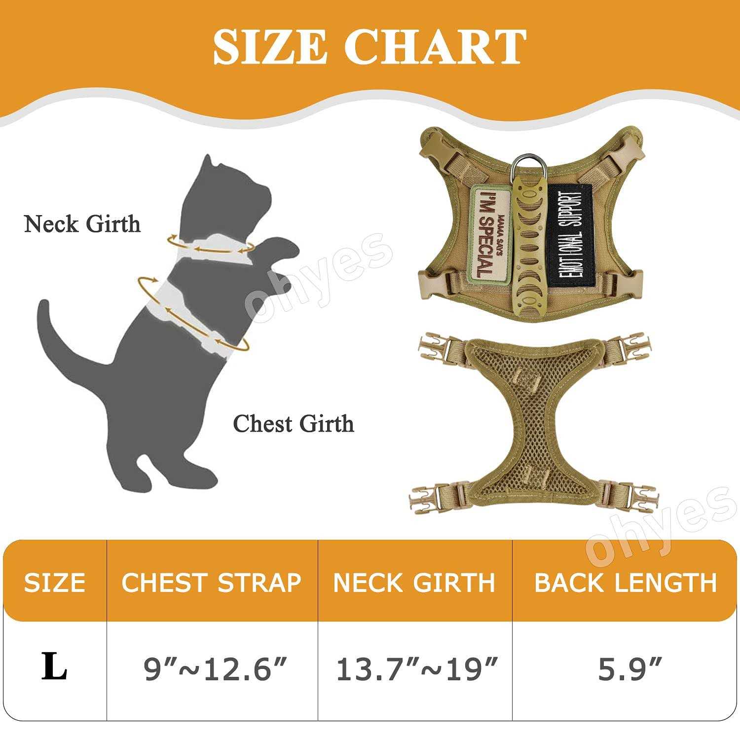 augopapa Tactical Cat Harness for Walking Escape Proof Soft Mesh Adjustable Pet Vest Harness - Nail Gallerys