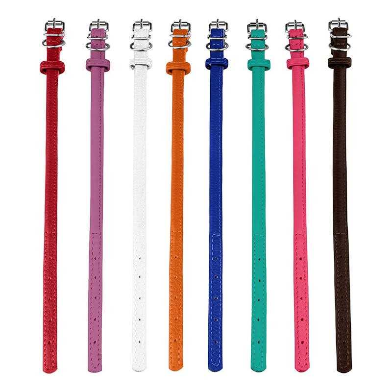 Bronzedog Rolled Leather Dog Collar with QR ID Dog Tag Round Personalized Collars for Small Medium Large Dogs Puppy Cat - Nail Gallerys