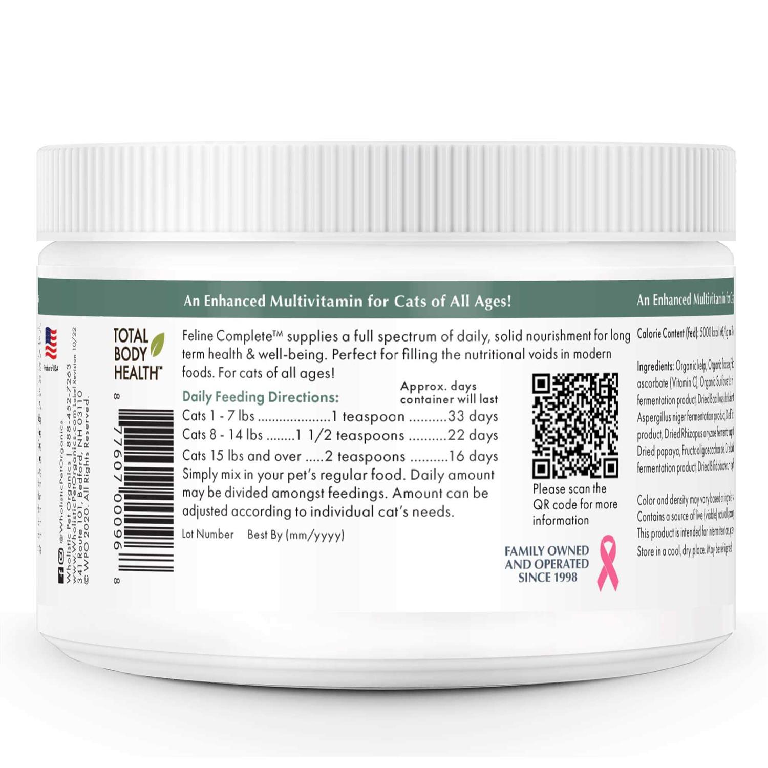 Wholistic Pet Organics Feline Complete Cat - Nail Gallerys