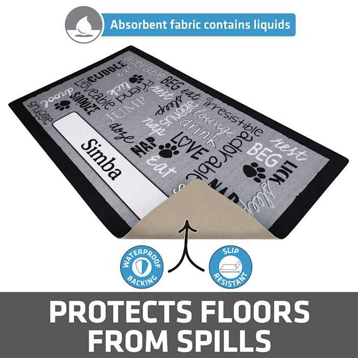 Drymate Personalized Pet Bowl Placemat Custom Dog Cat Food Feeding Mat - Nail Gallerys