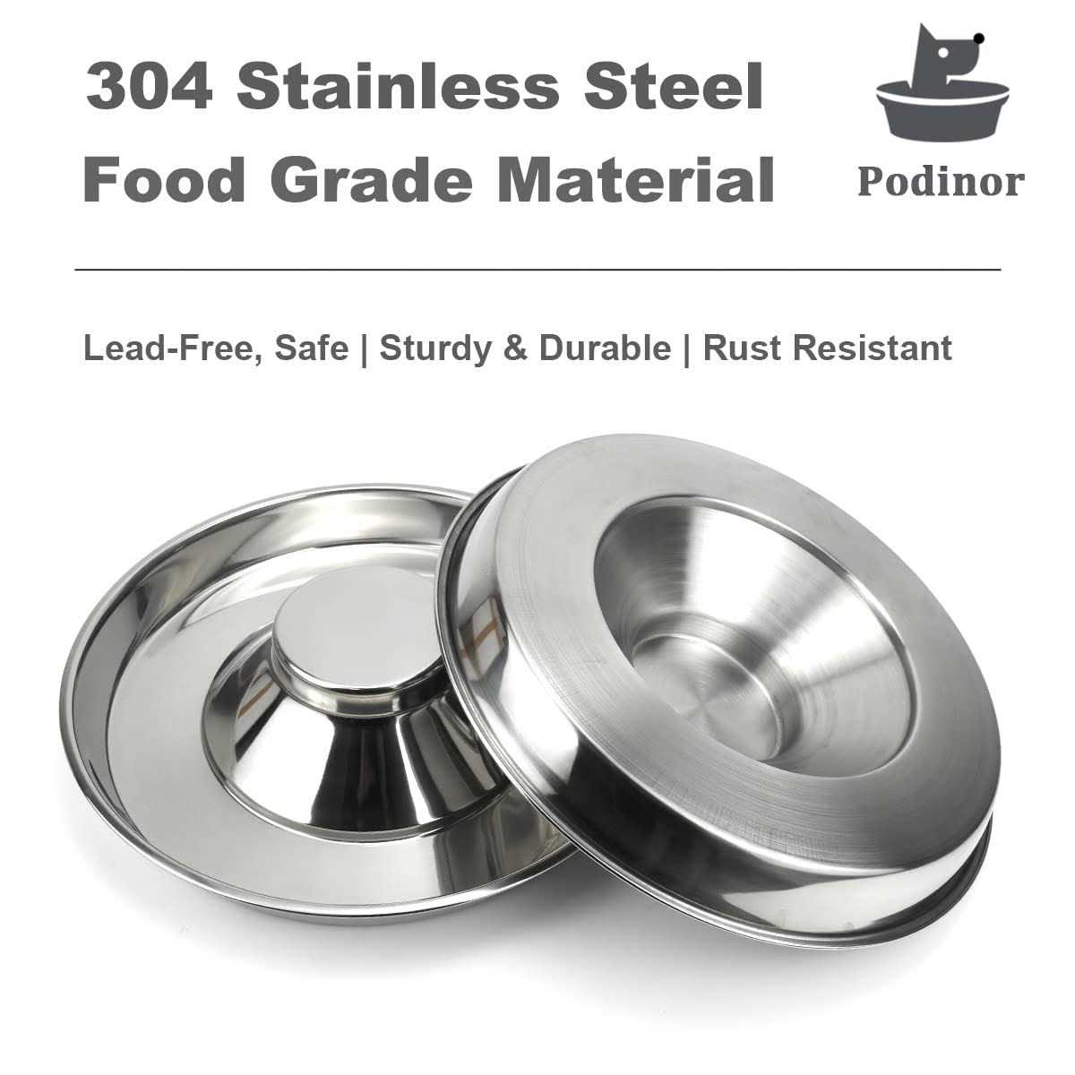 Podinor Stainless Steel Puppy Dog Bowls Pets Puppies Feeding Food and Water Weaning Bowls Dishes Feeder - Nail Gallerys