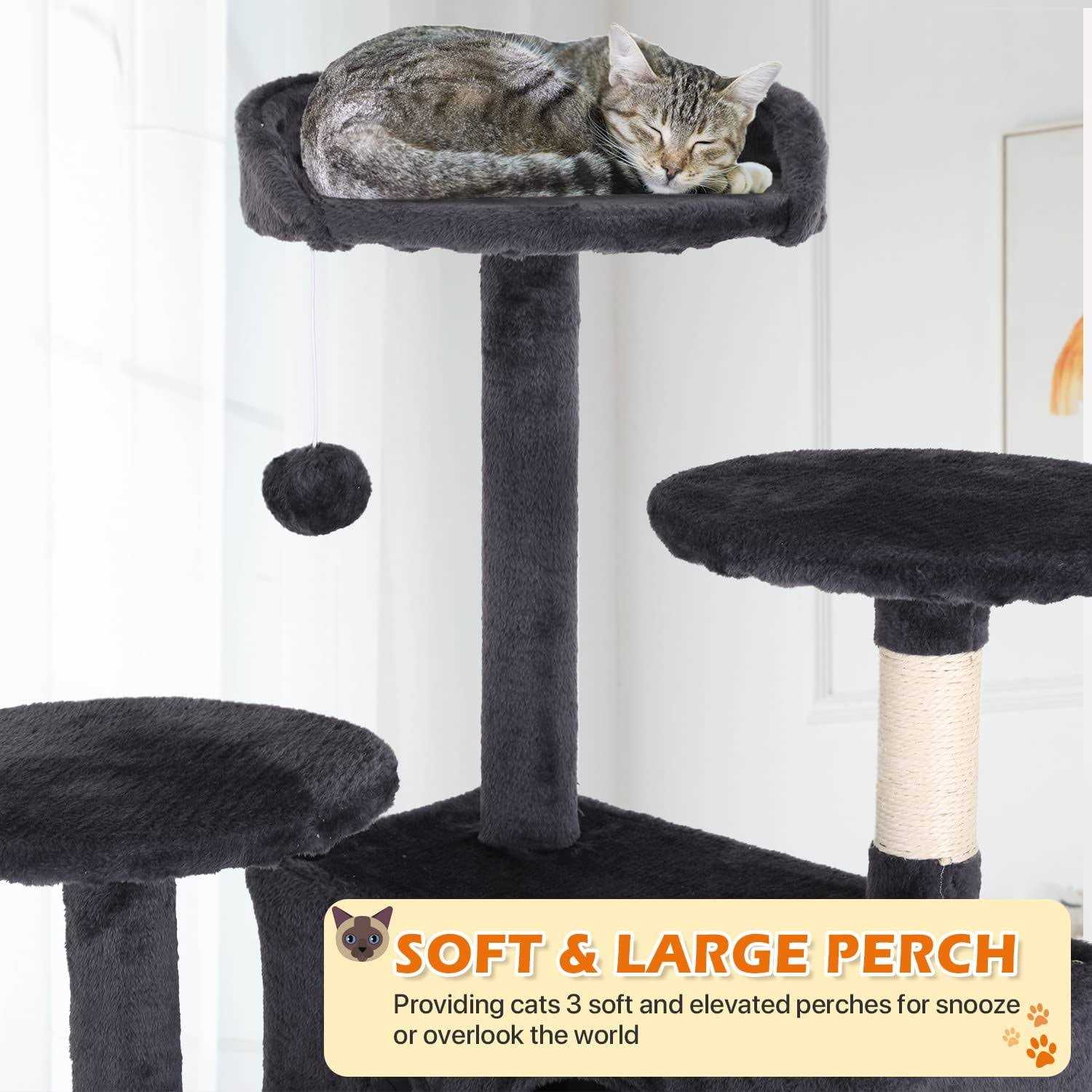 Niamvelo 70-in Cat Tree Tower Furniture Cat Condo with Scratching Post for Indoor Cats - Nail Gallerys