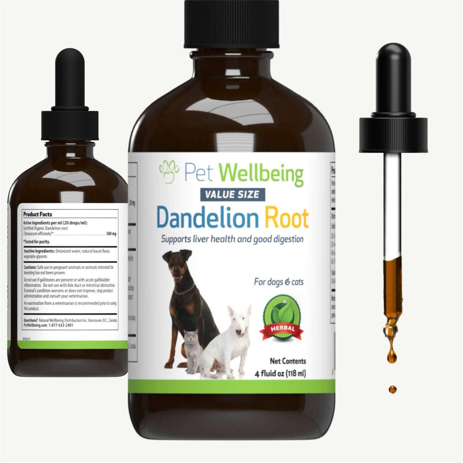 Pet Wellbeing Dandelion Root Bacon Flavored Liquid Digestive & Liver Supplement for Cats & Dogs - Nail Gallerys