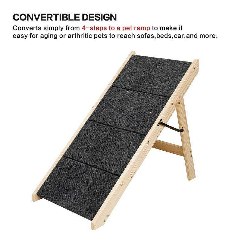 Mewang Wooden Dog Stairs/Steps Foldable 4 Levels Pet Stairs & Ramp Perfect for Beds and Cars - Nail Gallerys