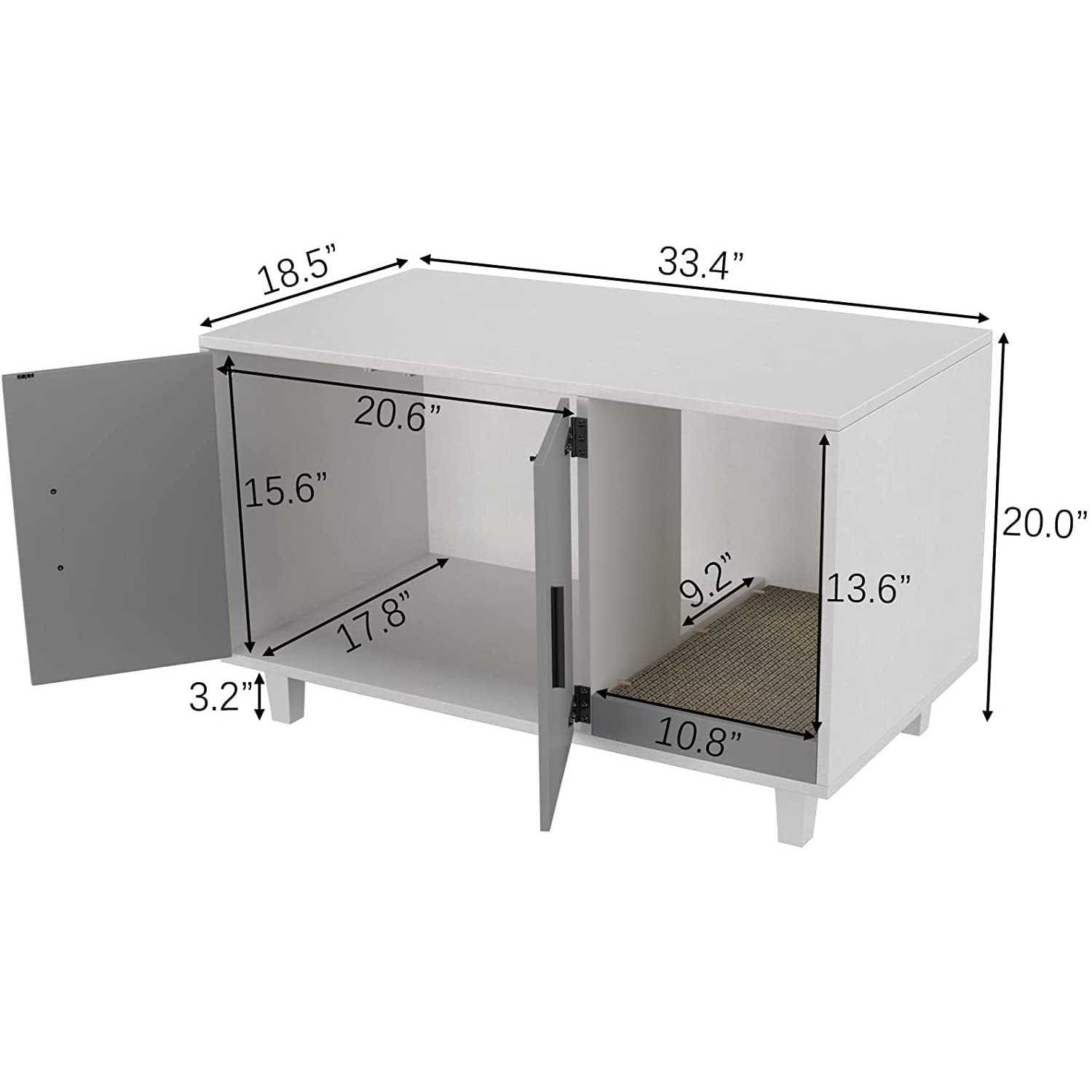 GDLF Pet Crate Cat Washroom Hidden Litter Box Enclosure as Table Nightstand with Scratch Pad,Stackable - Nail Gallerys