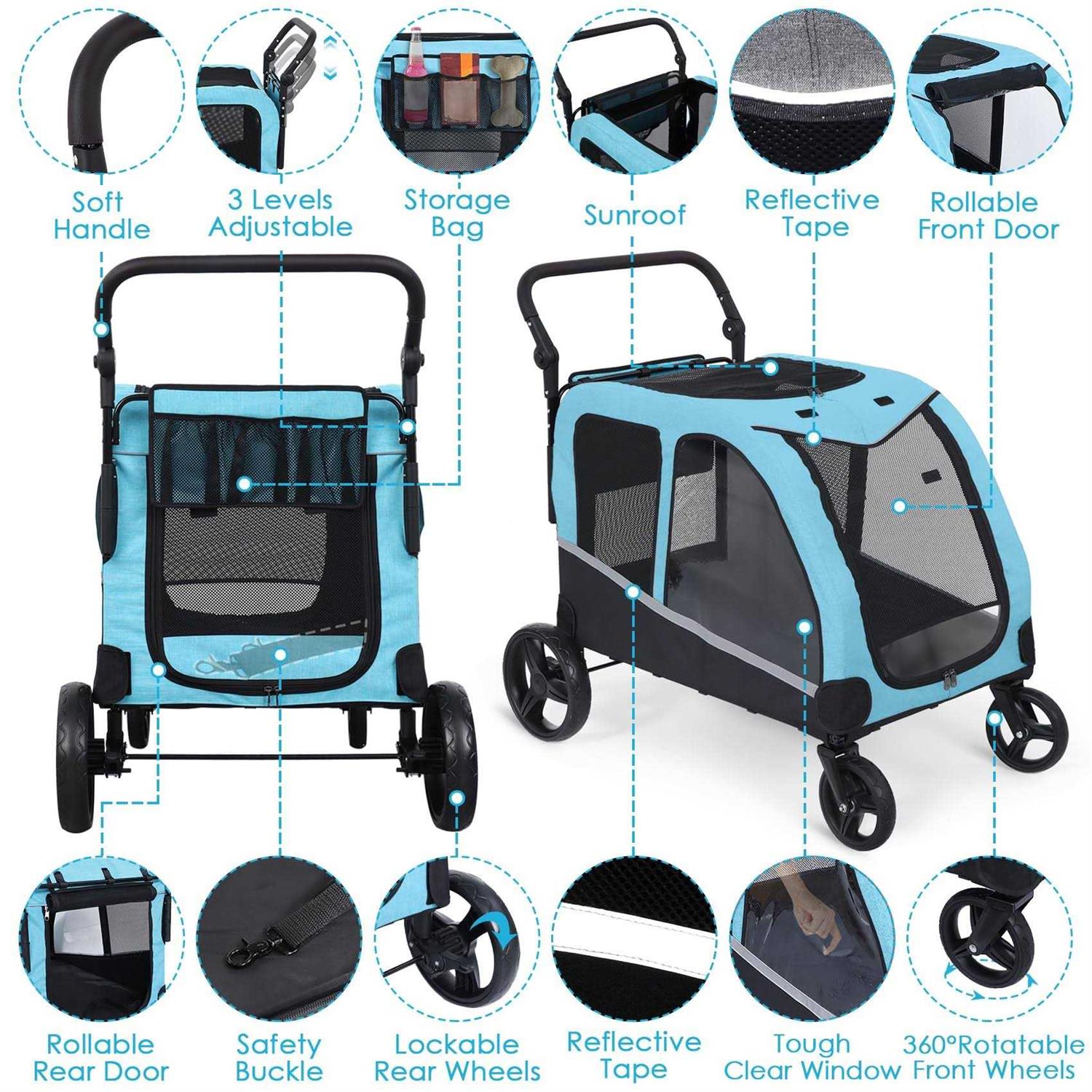 Saudism Dog Stroller For Large Dogs Extra Large Pet Stroller For For Medium Dogs - Nail Gallerys