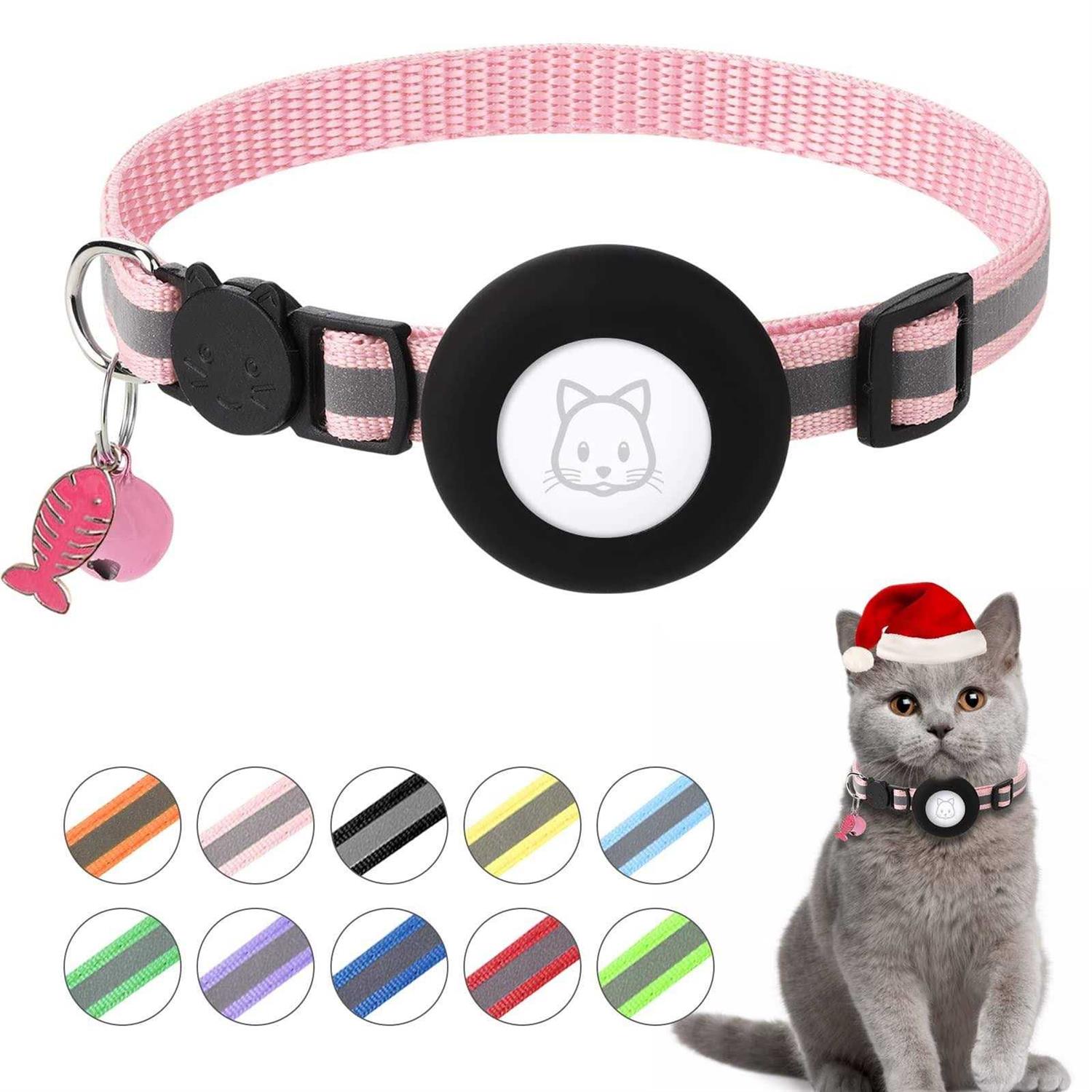 Airtag Cat Collar, Air tag Cat Collar with Bell and Safety Buckle in 38 Width - Nail Gallerys