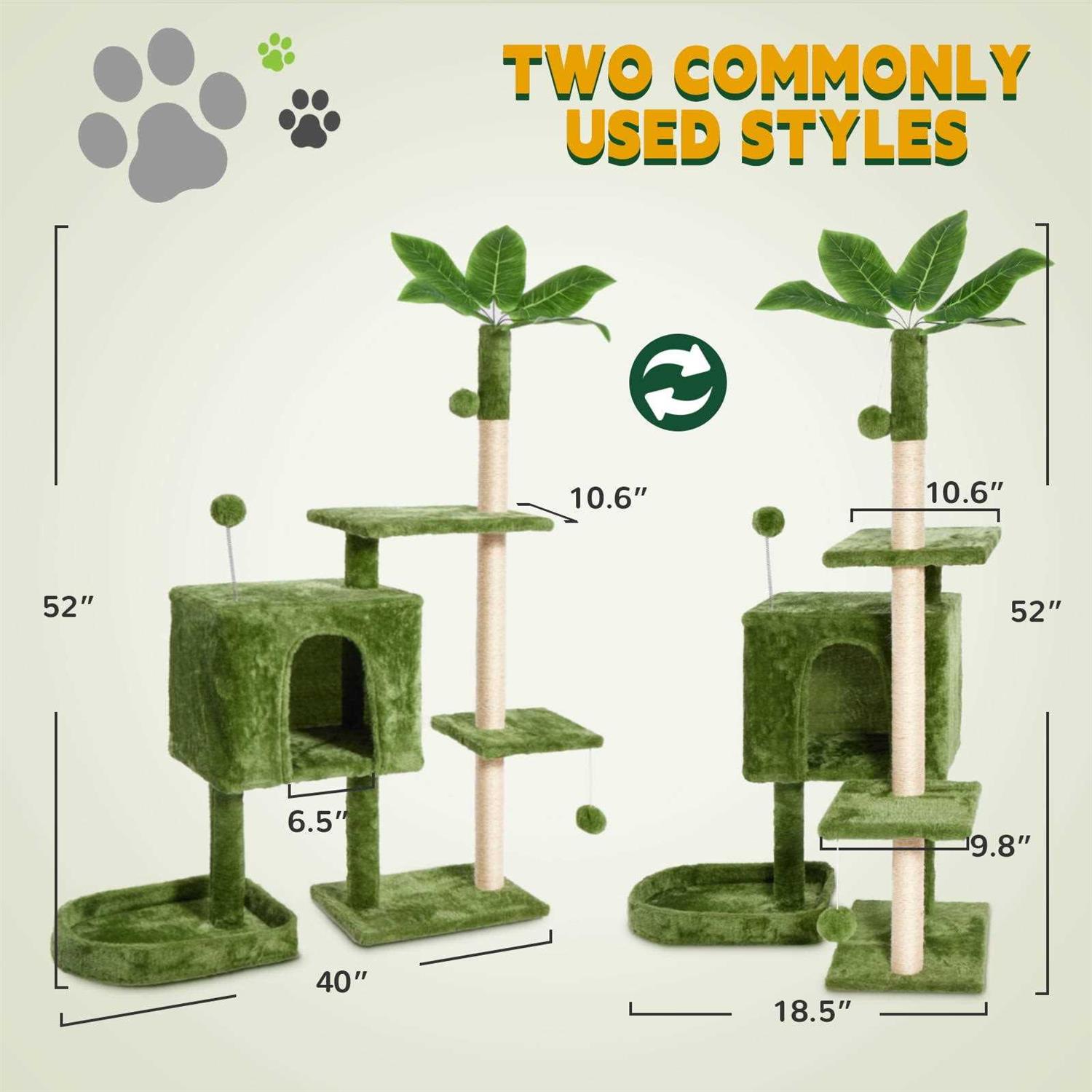 Mudie Cat Tree,52in Cat Tower for Indoor Cats Cat Tree with Scratching Posts Plush Perch Stand - Nail Gallerys