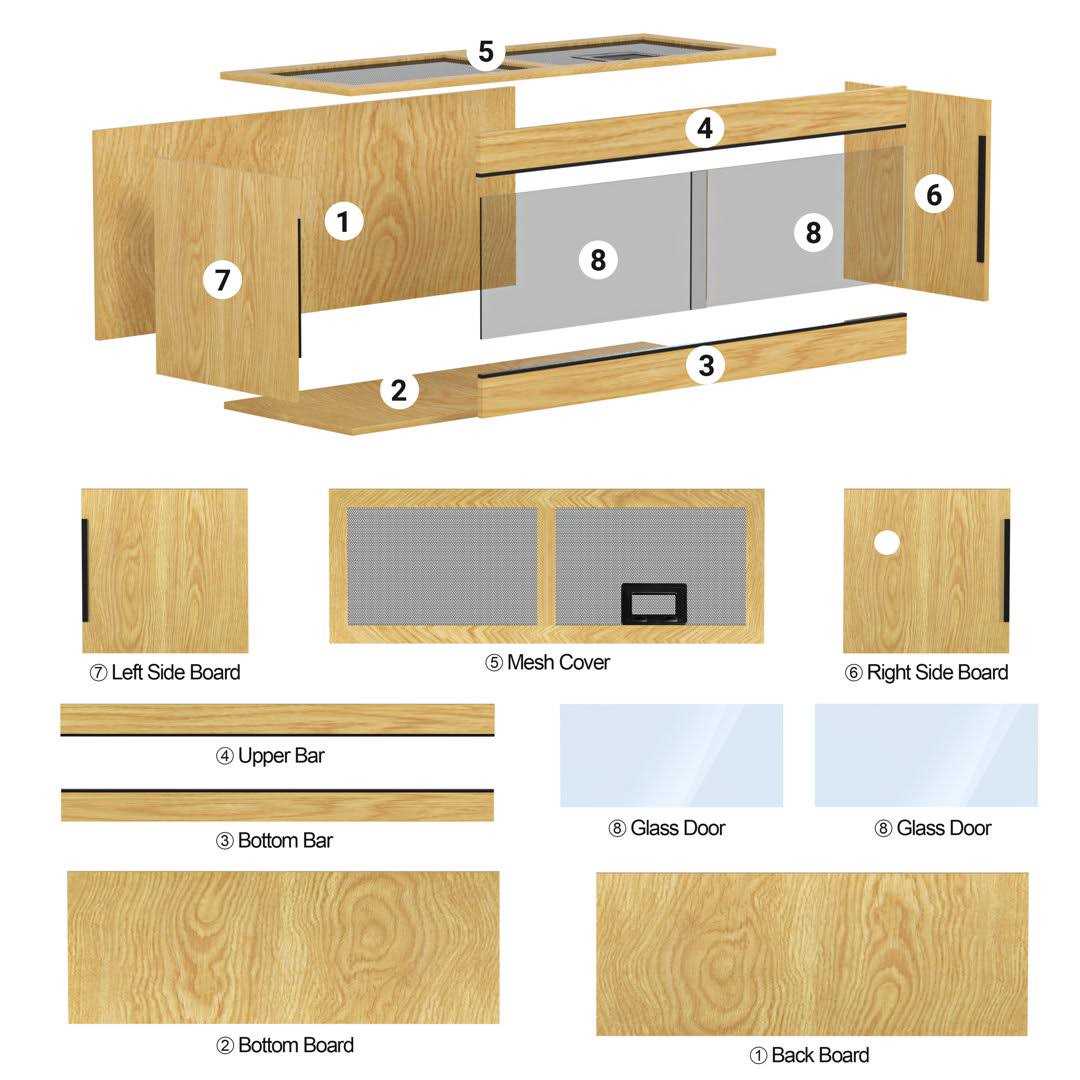 Reptizoo 64 Gallon Wooden Terrarium CN124512A - Nail Gallerys