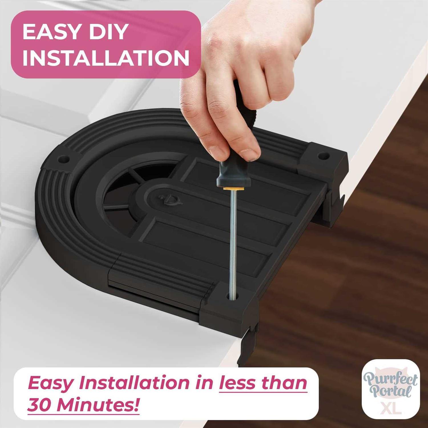 Purrfect Portal Cat Door Interior Door Meow Manor Extra Large Pet Door 10.25 x 11 No-Flap Cat Door Interior Door for Cats up to 30 lbs - Nail Gallerys