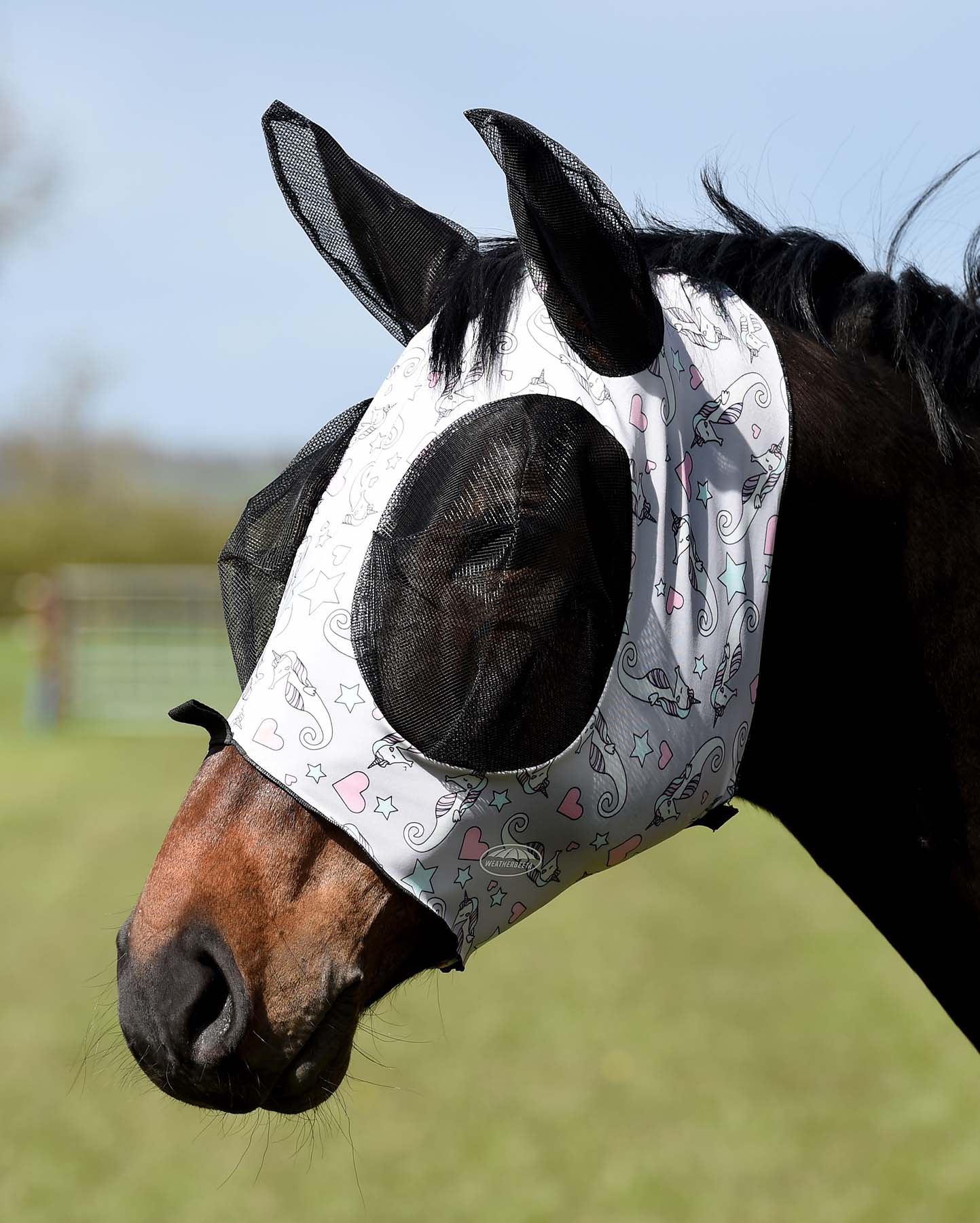 Weatherbeeta Deluxe Stretch Bug Eye Saver Horse Fly Mask with Ears - Nail Gallerys