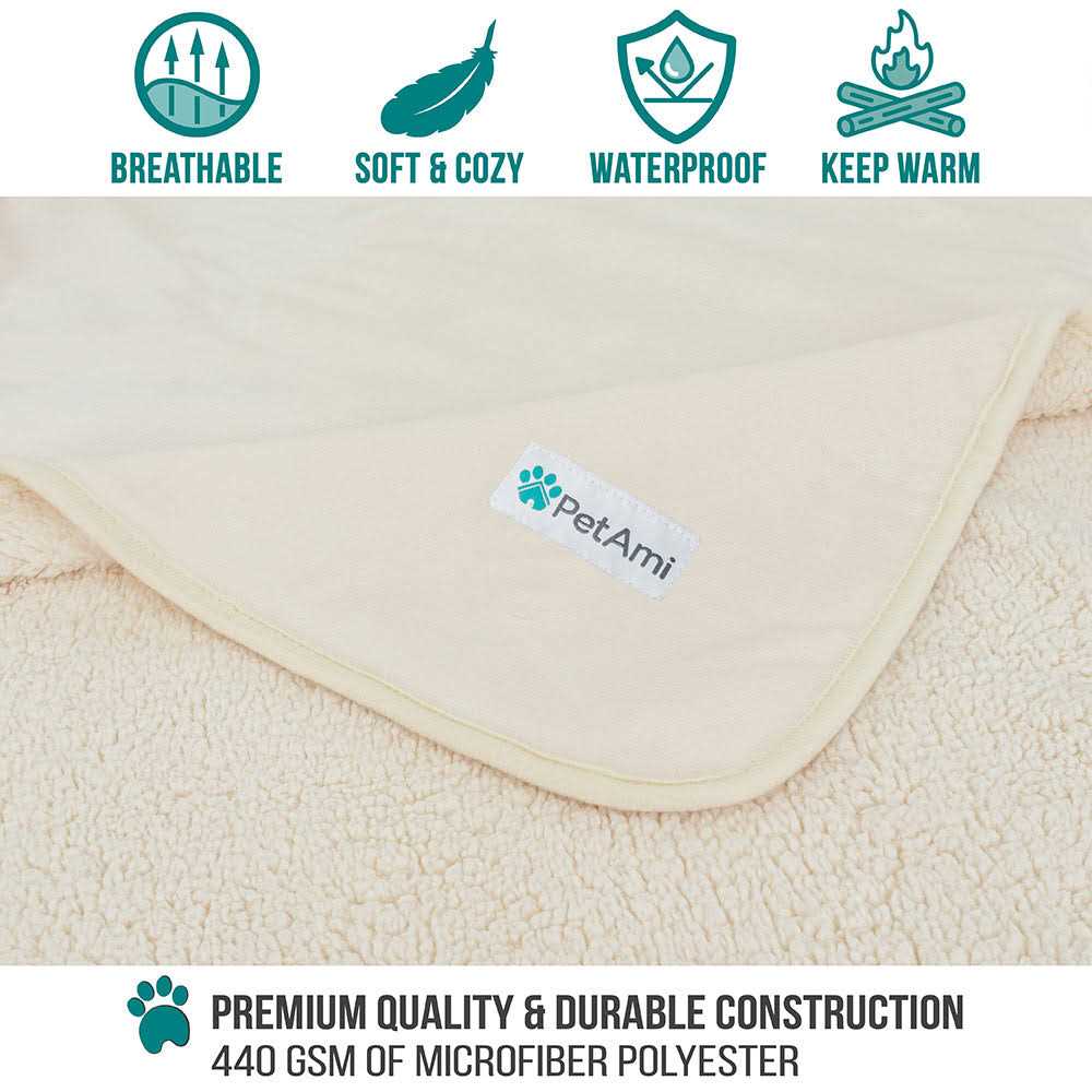 PetAmi Waterproof Dog Blanket Sherpa Fleece Waterproof Pet Blanket For Medium Large Dogs - Nail Gallerys
