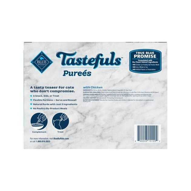 Blue Buffalo Tastefuls Purees Adult Cat Food Topper 12 CT - Nail Gallerys