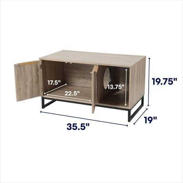 Frisco Walkway Entrance Two Door Bench Cat Litter Box Cover - Nail Gallerys