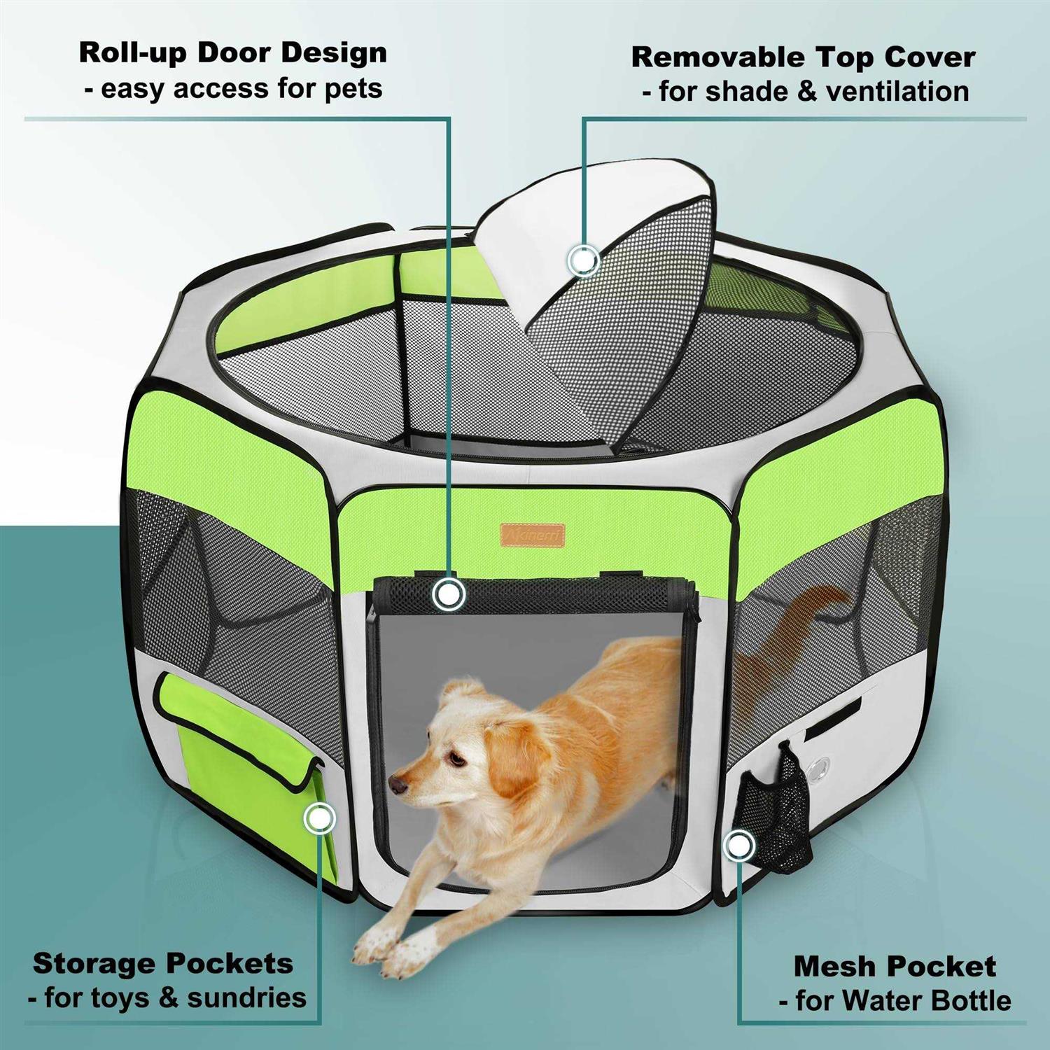 Akinerri Dog Playpen Portable Pet Play Pen for Cat Puppies Rabbits - Nail Gallerys